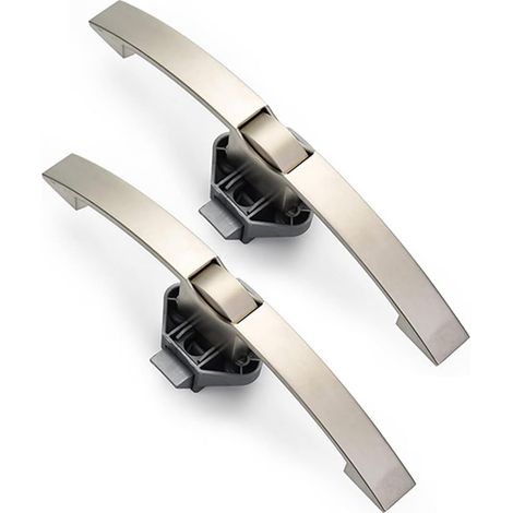 Lot de 2 poignées de porte en alliage de zinc nickelé pour caravane, camping-car et bateau, 160 mm (1/5)