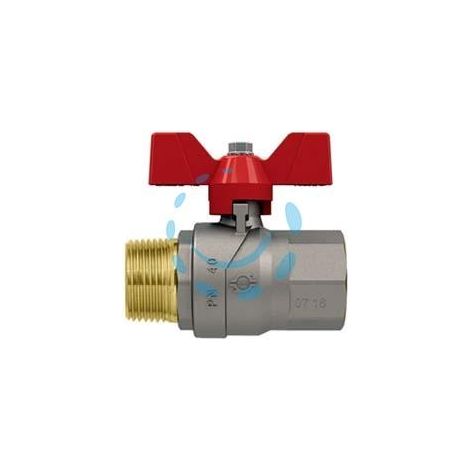 VALVOLA A SFERA M/F CON MANIGLIA A FARFALLA "EVOLUTION" - MF 3/8" - pressione esercizio 50 bar
