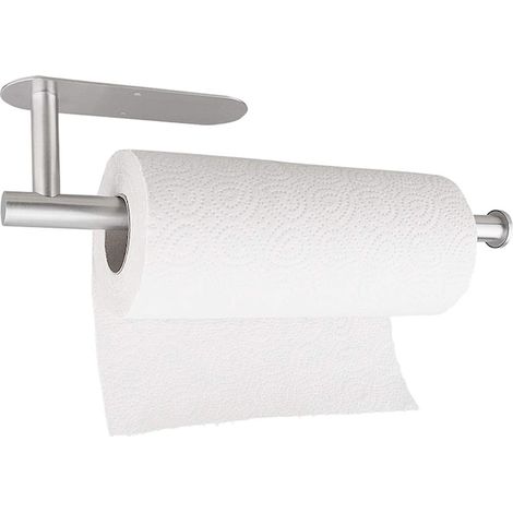 Porta rotolo di carta assorbente da cucina montabile a parete, FreeBiz®, acciaio inossidabile, 33,6x8,3 cm, argento (1/5)