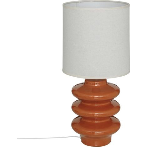 Lampe à Poser en Céramique "Vinus" 44cm Terracotta (1/5)