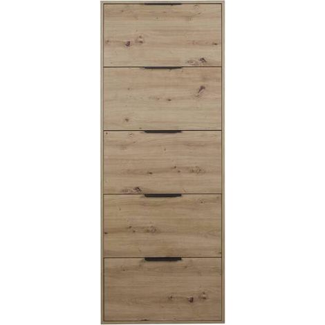 SCARPIERA 5 RIBALTE SLIM CM. 65X15X174 H ROVERE A.
