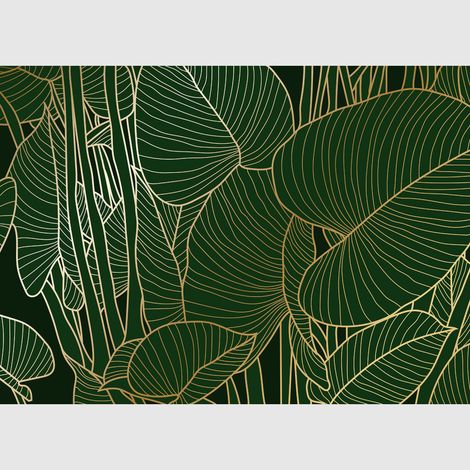 Papier peint intissé - Vert doré - 375x270 cm (1/5)