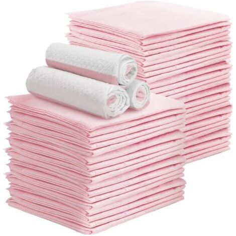 100 pièces Tapis éducateur pour chien, Super absorbants,Ultra épais,Pour chiots,Absolument étanche,Tapis d'entraînement pour chien, 33x45cm rose