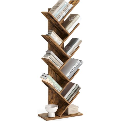 Libreria a 8 ripiani 50 x 24 x 141,5 cm a forma di albero marrone 120004050