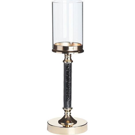 Kerzenständer ABBEVILLE Glas 41 cm Schwarz
