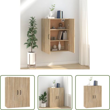 Wandregal - Hängeschrank Sonoma-Eiche 69,5x34x90 cm Holzwerkstoff