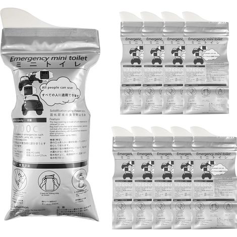Lot de 10 sacs à urine jetables 750 ml, super absorbants, portables, urinoirs, toilettes à pisse, sacs pour camping, voyage, urgence, toilettes de voyage pour femmes, hommes, enfants (1/5)
