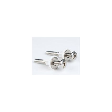 Lot de 2 boulons d'installation pour abattant de WC avec vis, entretoise et écrou pour fixation stable du couvercle de toilette, convient à la plupart des toilettes standard (vis)