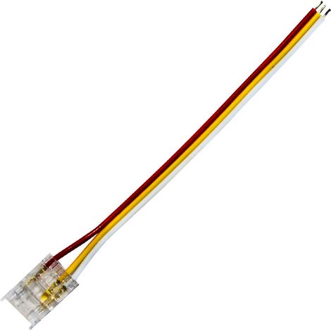 Connecteur rapide pour rubans LED CCT 3 broches COB IP20 PCB, câble ruban 10 mm, 10 cm