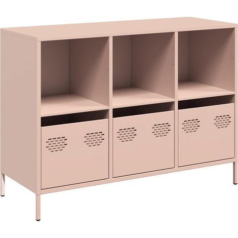 Maison La Vie - Buffet Salon Moderne - Meuble de rangement - rose 101,5x39x73,5 cm acier laminé à froid bu5000
