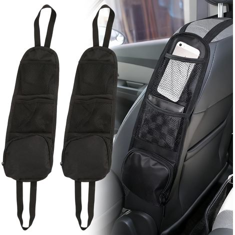 Lot de 2 organisateurs de voiture - En tissu Oxford 600D - Imperméable et pliable - Pour SUV, van, camion, siège de voiture - Avec plusieurs compartiments (1/5)