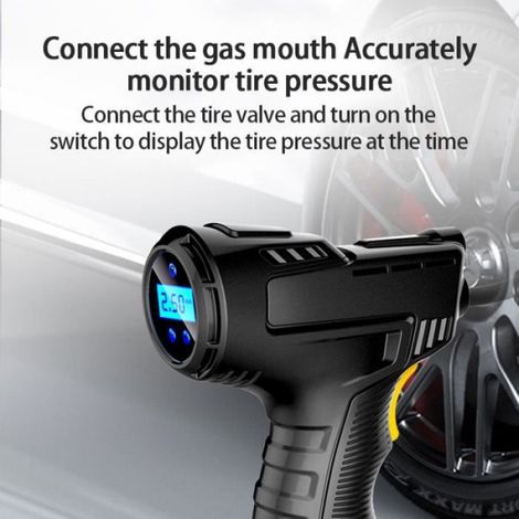 Compresseur D'air - Sans Fil - 120 W - Affichage Numérique - Pour Voiture Moto - 1 Pièce (1/4)
