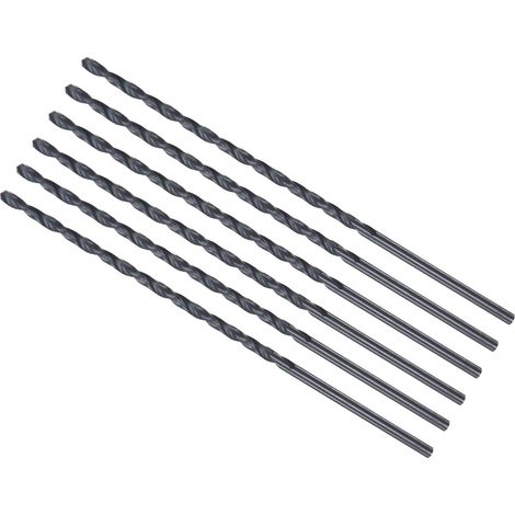 Torsion Foret Mèches, 2mm Perçage Diamètre, Noir Oxyde Haute Vitesse Acier Extra Long Droite Tige - Applications : pour Inox Acier Alliage Métal, 6-Pièces (1/5)