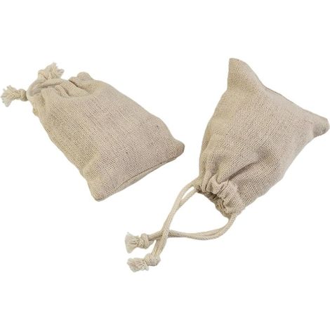 Lot de 50 mini pochettes en lin avec cordon de serrage - 8 x 10 cm - Pour fête de mariage - Rangement de bijoux (1/5)