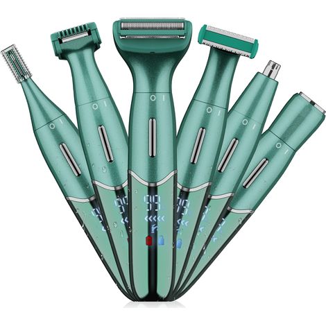 6-in-1 Elektrorasierer für die Intimrasur, schmerzfreie Körperrasur und Gesichtshaarentfernung, Bikinizone (1/4)
