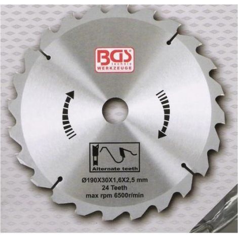 FORCE HOMME SCIE CIRCULAIRE MÉTAL DUR, DIAMÈTRE 190 MM, 24 DENTS, 3952 (1/4)