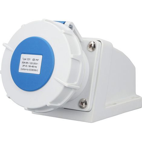 Prise de connecteur industrielle 32A 2P+E montée en surface IP67 étanche 220-250V (1/5)
