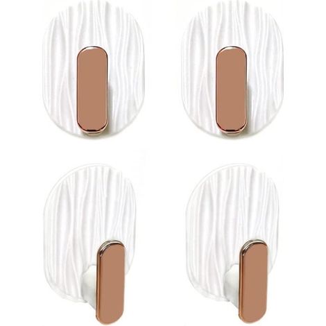 Patère,Crochet Adhésif Muraux - 4 Crochets Adhesifs, Pourcrochets collants, Pour crochets de salle bain, crochet adhésifs (4 Pcs) (1/4)