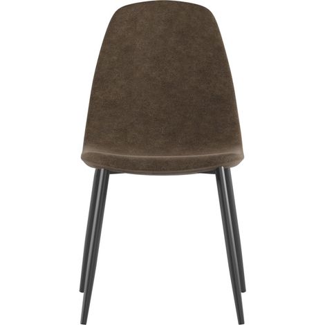 Sedia Brigitte Industrial in similpelle moka vintage con gambe in metallo antracite - 44x50x84 cm - Stones (1/5)