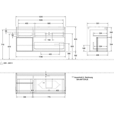 Villeroy & Boch F272PCPD Meuble sous-vasque Finion F27