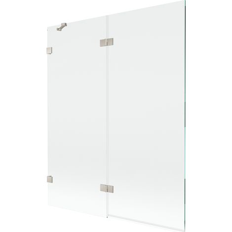 Mexen Lunar Badewannenabtrennung 2-flügelig links 140 x 150 cm, transparent, gebürsteter Nickel - 897-140-100-97-00-L (1/5)
