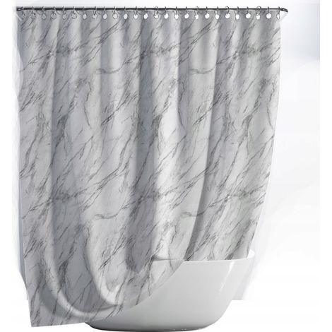 Duschvorhang 180x200CM Marmor Polyester Ringe