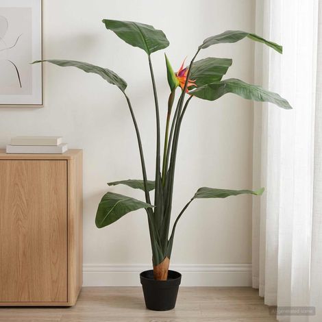vidaXL Pianta Artificiale Strelitzia Verde 70 x 18 x 155 cm (1/5)