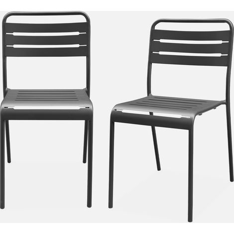Silla de jardín bistró de acero, set de 2