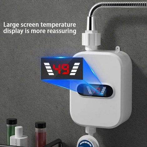Ensemble de pommeaux de douche électriques thermostatiques avec prise européenne (1/5)