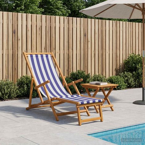 vidaXL Tumbona plegable 3 Posición Madera de Eucalipto Maciza (1/5)