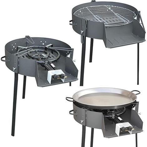 Barbecue rond avec support en Acier inoxydable coloris noir - 50 x 81 x 93 cm