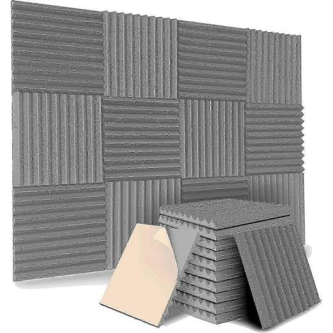 Lot de 12 panneaux acoustiques autocollants, panneaux en mousse insonorisante, panneaux muraux d'insonorisation haute densité 2025 (1/5)