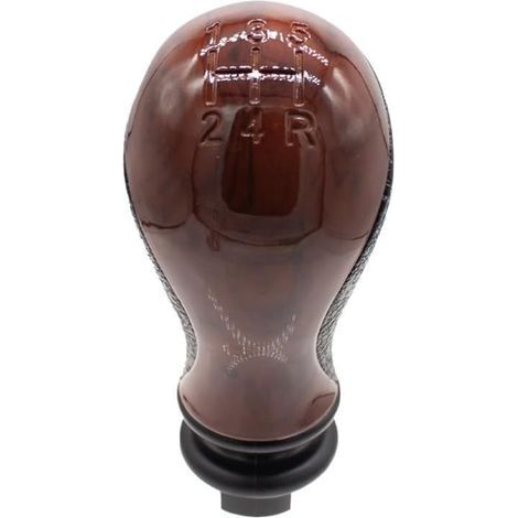 5-speed manual gear shift knob for C5 01-08 and Xsara 99-10. ABS construction with black and peach wood finish. Interior car replacement part for manual transmissions. (1/5)