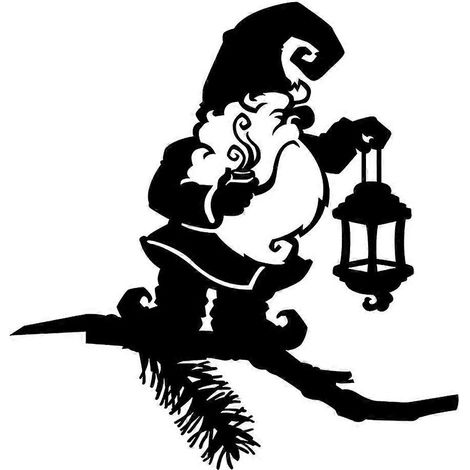 Gartenzwerg-Laterne, dekorative Metall-Silhouette, Baumschmuck für Garten, Rasen und Zuhause
