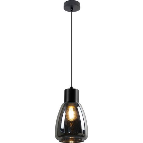 Suspension noire verre fumé MOLDO E27 40W Candellux