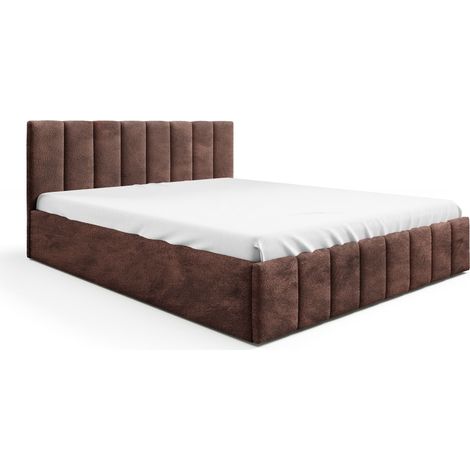 SofelloPolsterbett nach Maß Braun 120x200 Metall-Lattenrost Dunkelbraun Boucle mit Bettkasten und Stauraum (1/5)