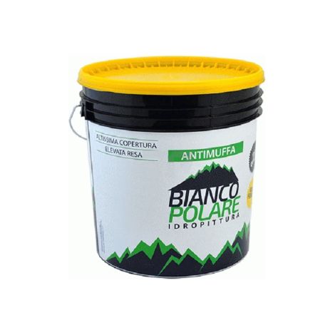 Peinture de quartz lisse anti-moisissure blanche Bianco Polare 14 lt pour usage exte'rieur avec action anti-algues