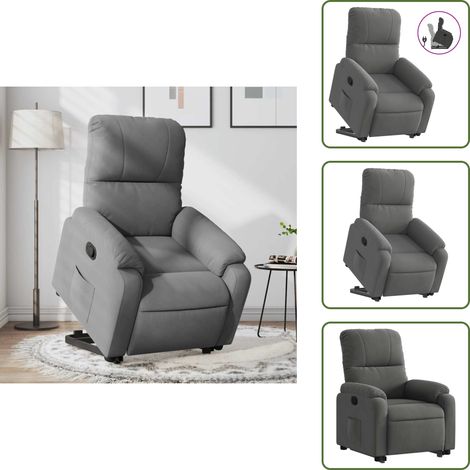 Fauteuil inclinable gris foncé tissu microfibre - Fauteuil - Fauteuils - Fauteuil Releveur Inclinable - Fauteuil Releveur Et Inclinable