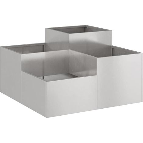 Maison Exclusive - Gartenblumentopf Silber 80 x 80 x 48 cm Edelst