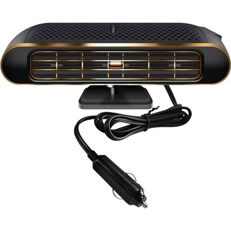 Calefactor y desempañador portátil para coche de 12 V，de bajo consumo y muy eficaz，negro y plata
