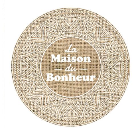 Set de table rond en toile de jute maison du bonheur