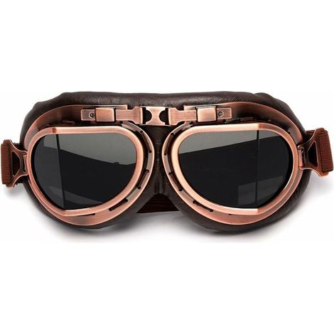 Lunettes de protection pour pilote de moto / aviateur, Verres marron (1/5)