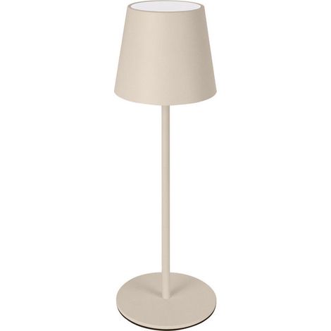 New Majestic, Lampada da Tavolo LED Agata, Ricaricabile, Dimmerabile, Touch, Beige