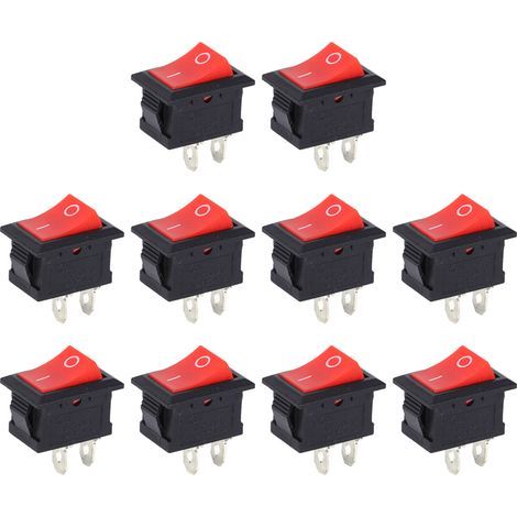 10Pcs KCD1-101 Interrupteurs à bascule 2 broches Bouton en plastique Interrupteur pour appareils ménagers. (1/5)