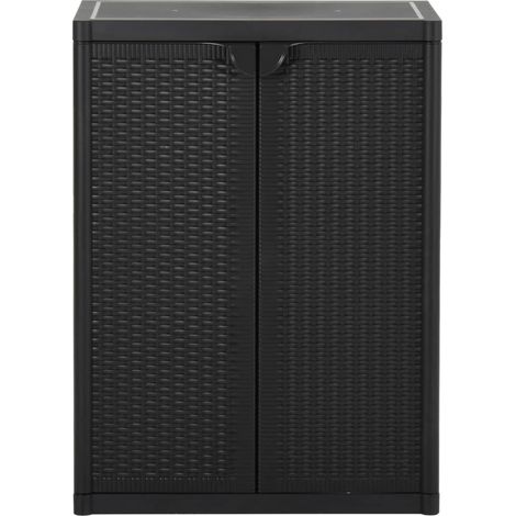 Meuble de Rangement,Armoire de rangement de jardin Noir 65x45x88 cm PP Rotin -32601 (1/5)