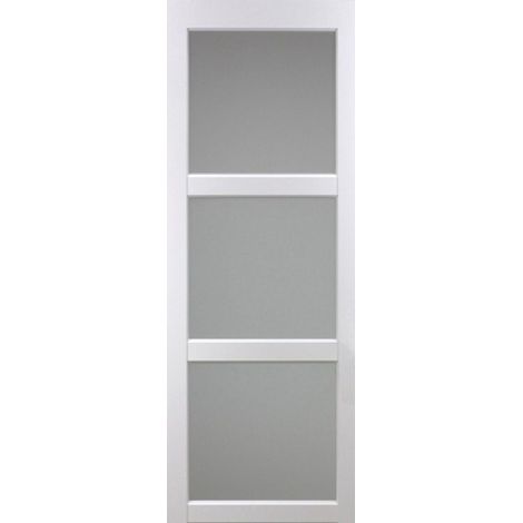 Puerta corredera Kenya blanca con vidrio H204 x L83 cm, Gd Menusieries
