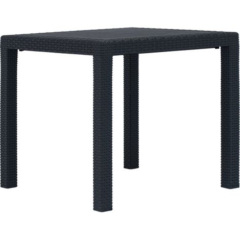 Table de jardin Anthracite 79x79x72 Plastique Aspect de rotin (1/4)