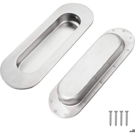 Enowelir Poignée De Porte Coulissante Encastrée 2 Pièces Poignée Coquille Porte Coulissante Encastré Tirez Poignée Poignée (1/5)