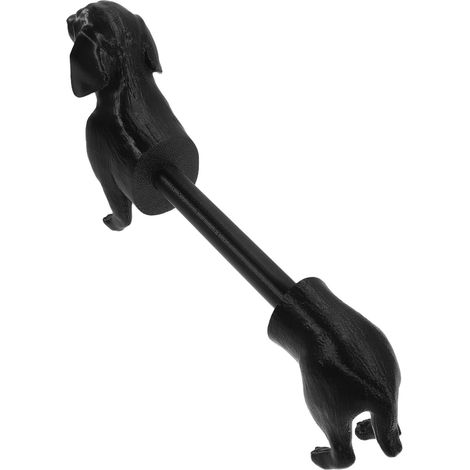 Porte-Rouleau Toilette Chien Noir en Résine, Design Chiot 3D Format Compact pour Plan de Travail, Support Stable et Gain de Place, pour Cuisines et Salles D’eau (1/5)