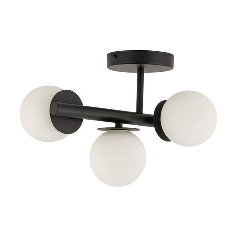 Plafonnier noir AVOLA moderne 3 globes verre G9 Sigma (1/2)